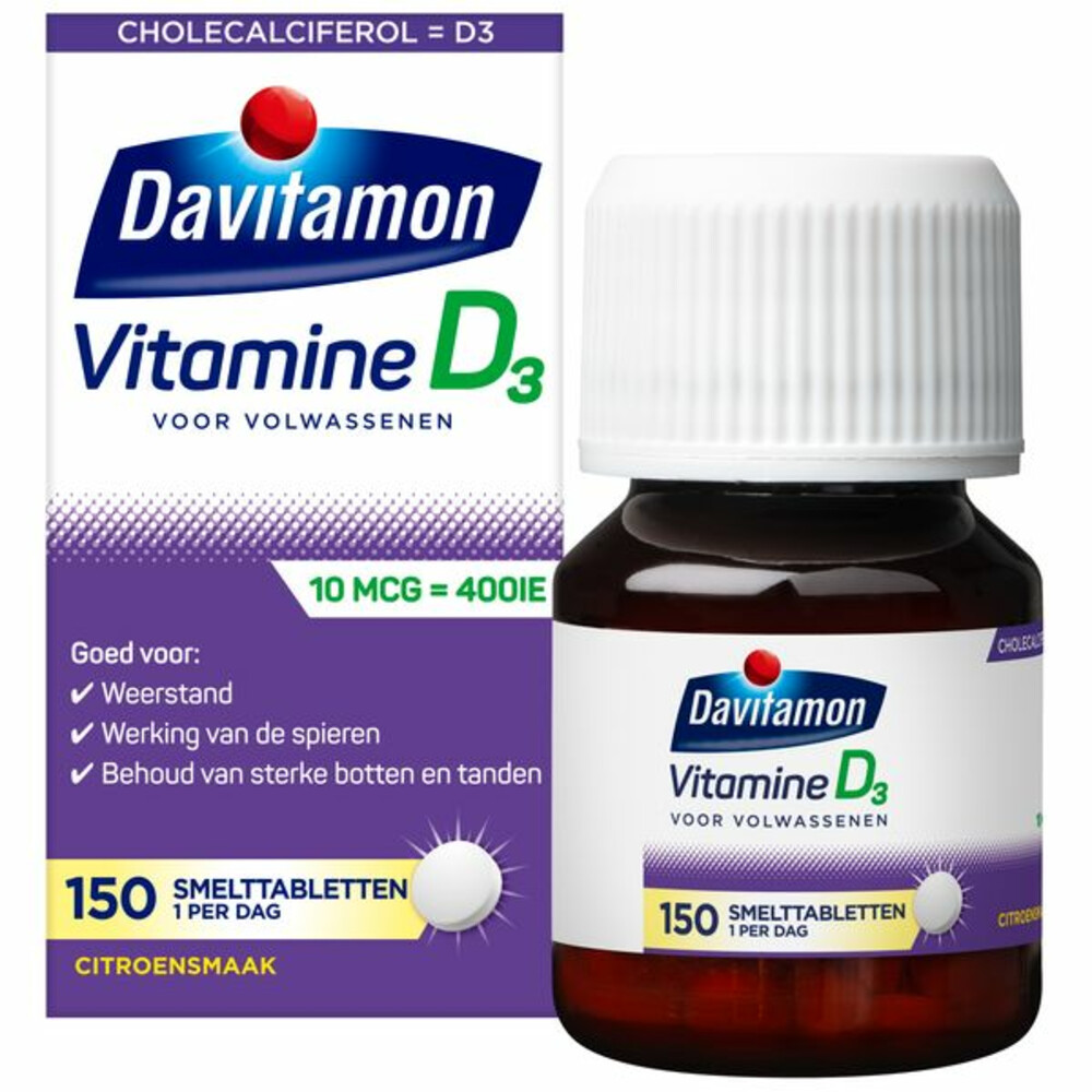 Davitamon Vitamine D 10 MCG Volwassenen150 smelttabletten