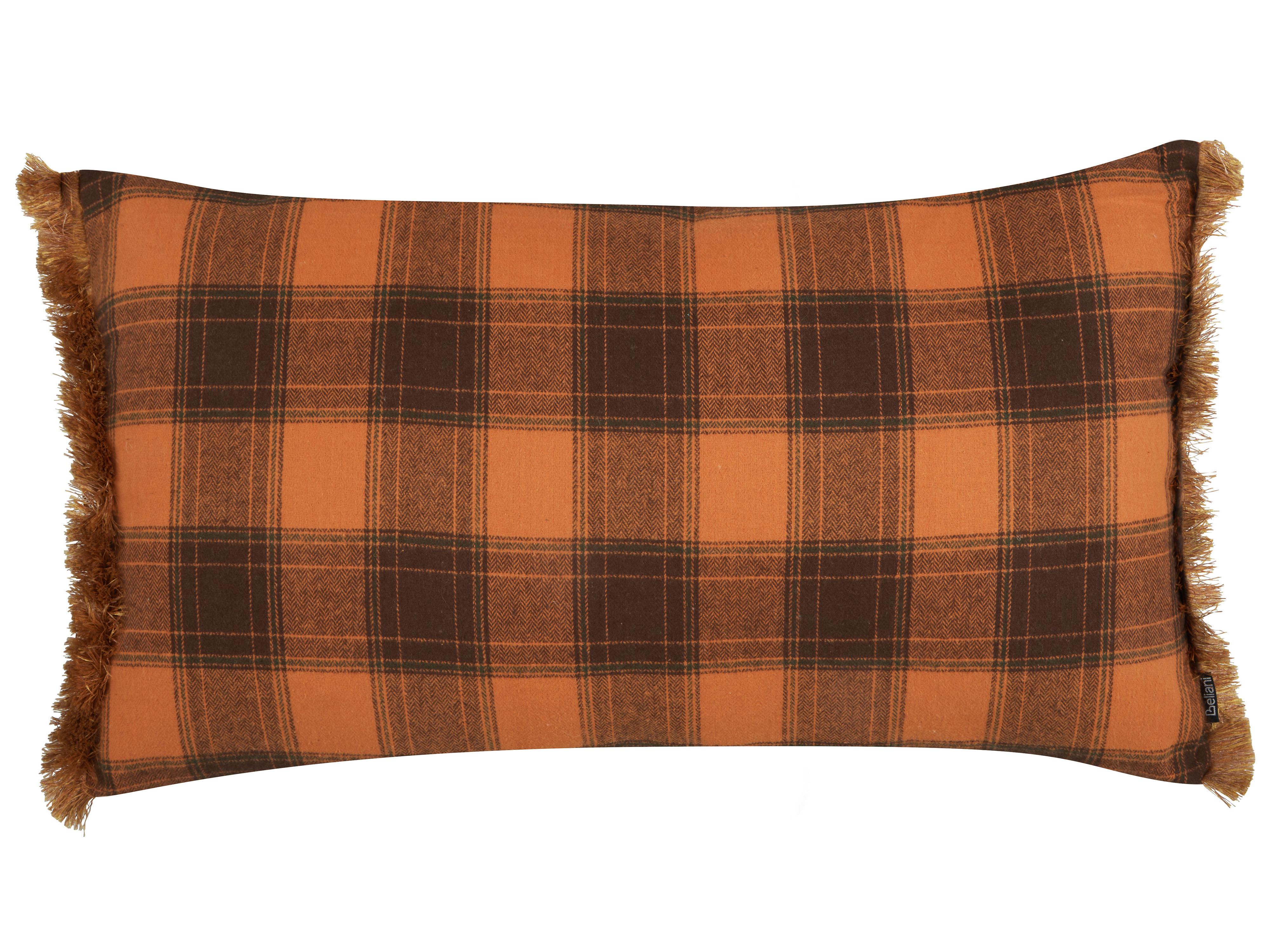 Set van 2 sierkussens BARJA 40 x 70 cm Oranje geblokt patroon