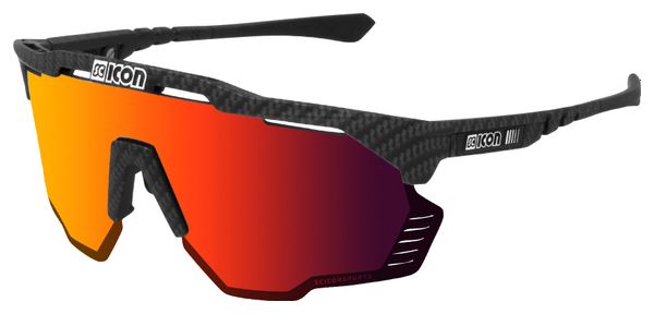 Scicon Sports Aeroshade Kunken Lunettes De Soleil De Performance Sportive (Scnpp Multimorror Rouge/Compagnon De Carbone)