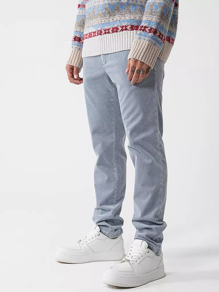 ALBERTO Cordhose Slim Fit hellblau