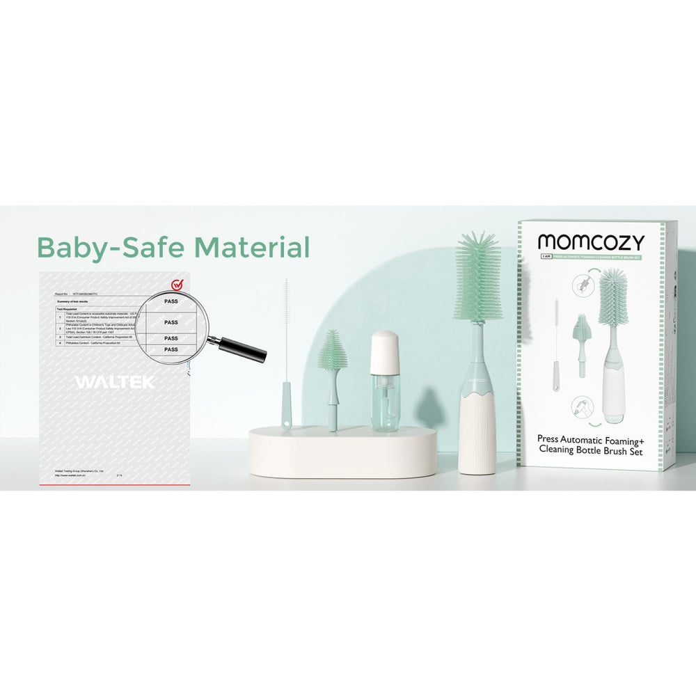 Køb Momcozy Green Push-Press Design Flaske Børste Kit