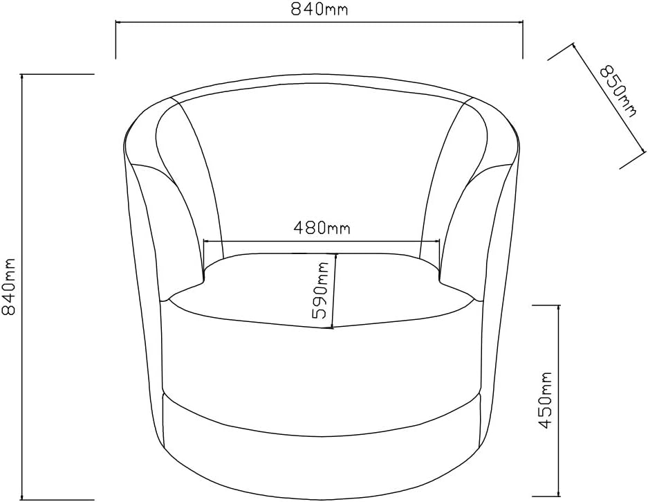Atlantic Home Collection Sessel Colin, 360Grad, Polyester, Grün, BxTxH: 84cm x 85cm x 84 cm