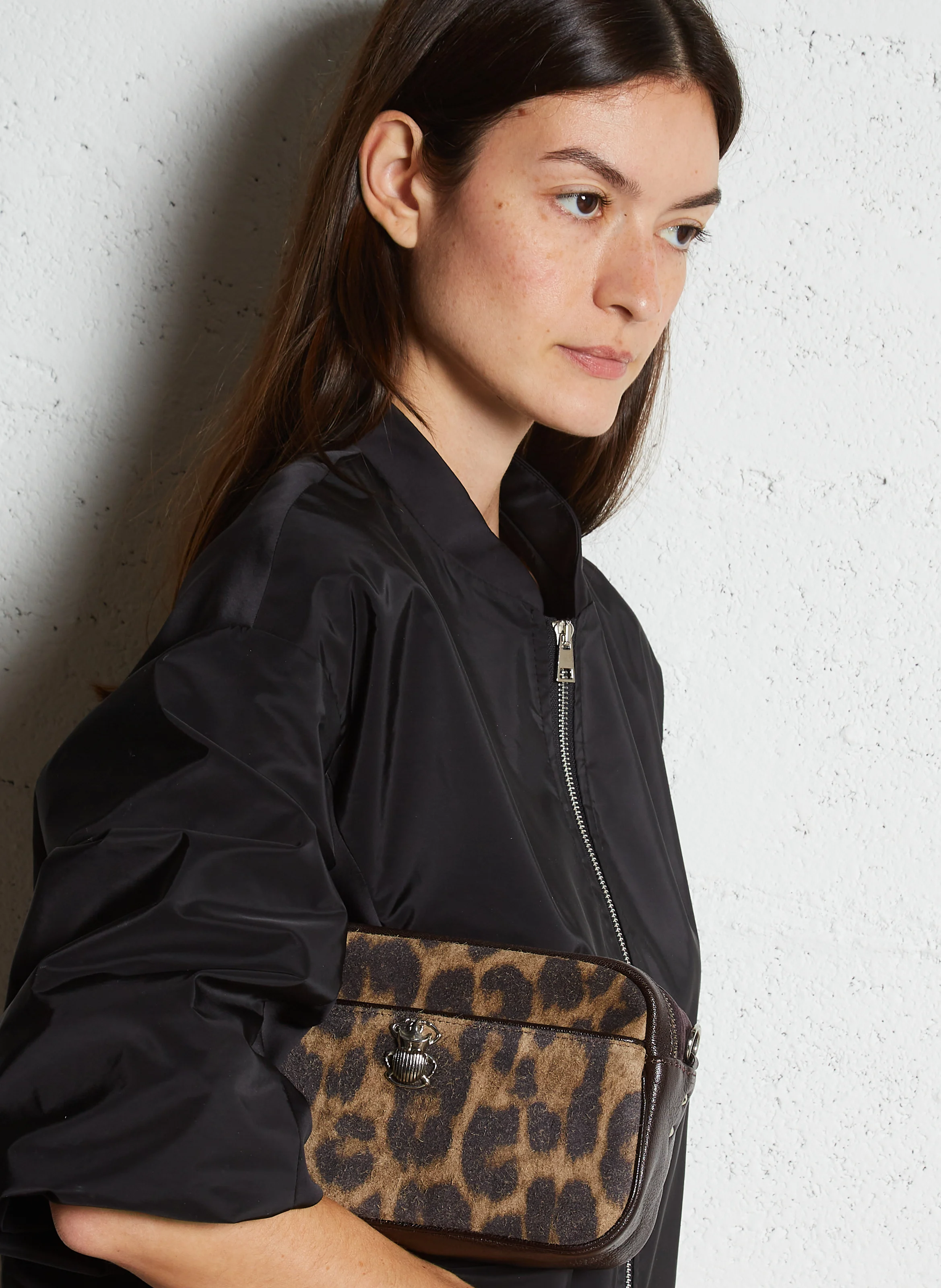 LILY - Sac bandoulière en cuir imprimé | Marron