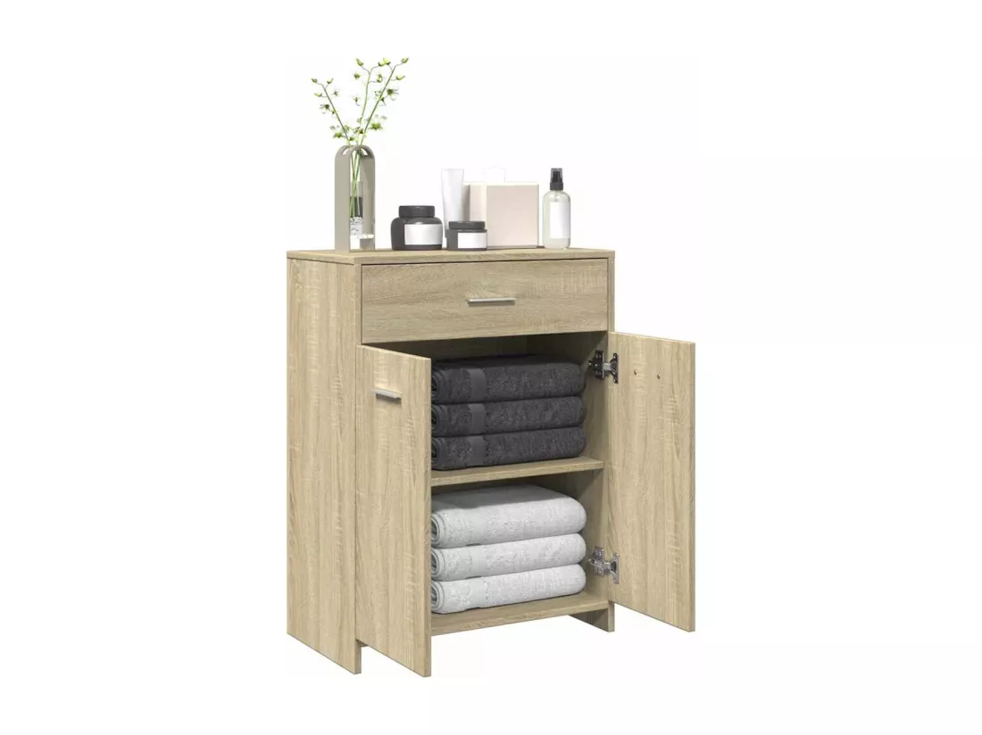 Armoire de salle de bain Chêne sonoma 60x33x80 cm Aggloméré