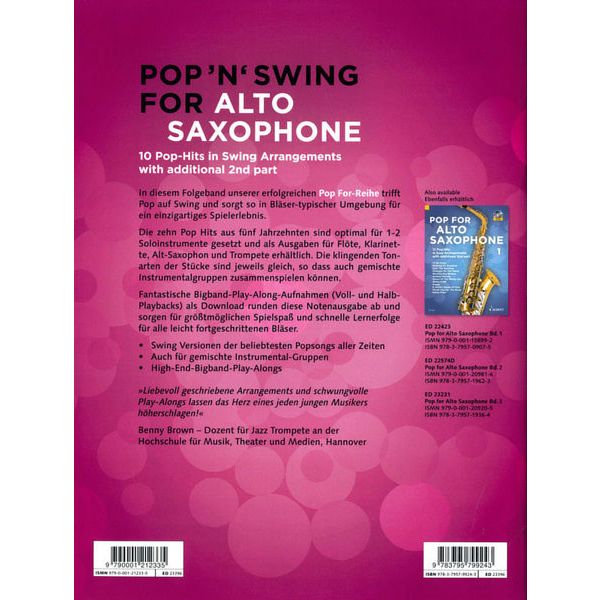 Schott Pop 'n' Swing For Alto Sax