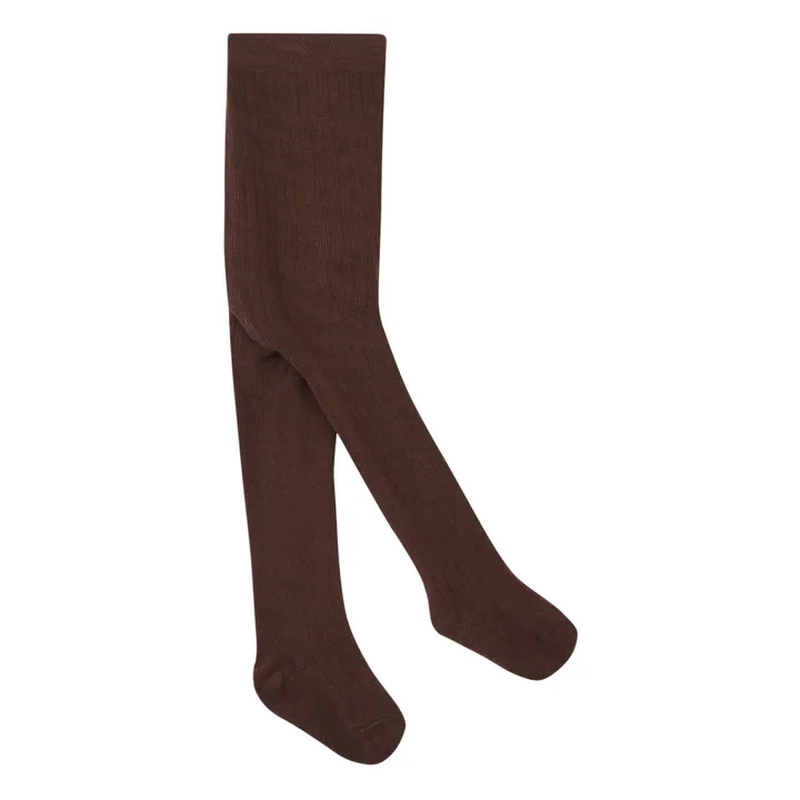 The Simple Folk Collants Coton Bio Côtelés | Chocolat