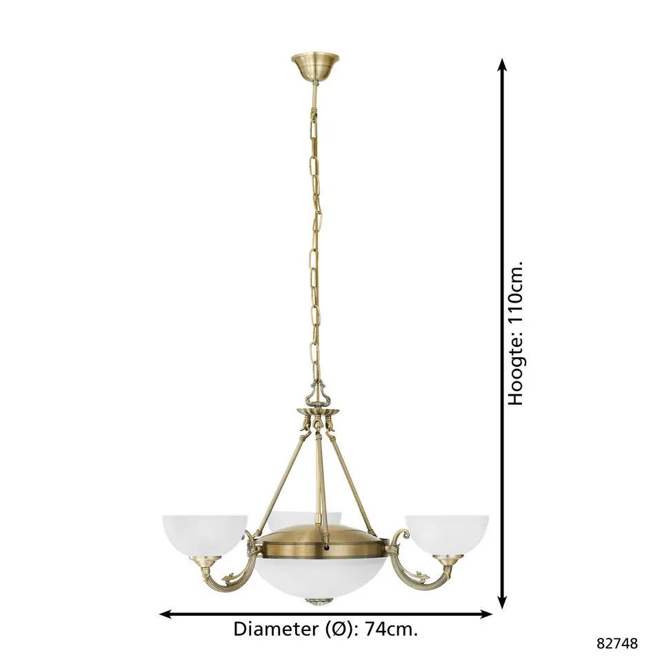 EGLOSavoy-Hanglamp-3Lichts-Ø740mm.-Brons-Wit
