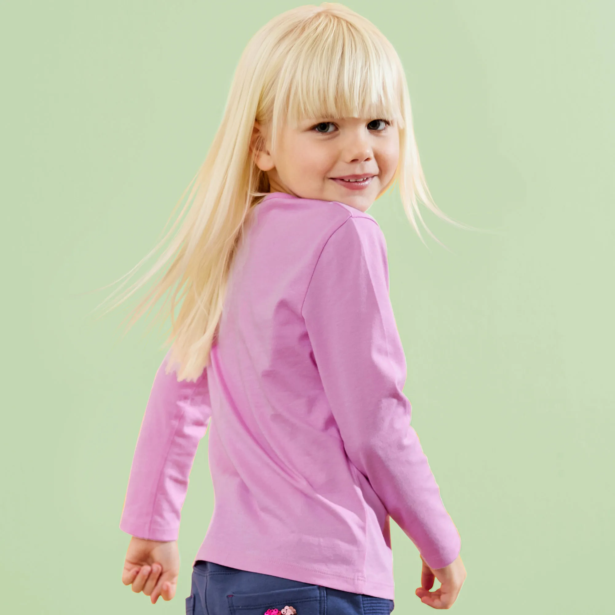 Mädchen-Shirt mit Pferde-Frontaufdruck
