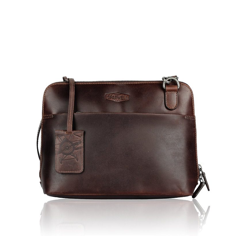 Sparwell Knox Crossbody Bag Dark Brown