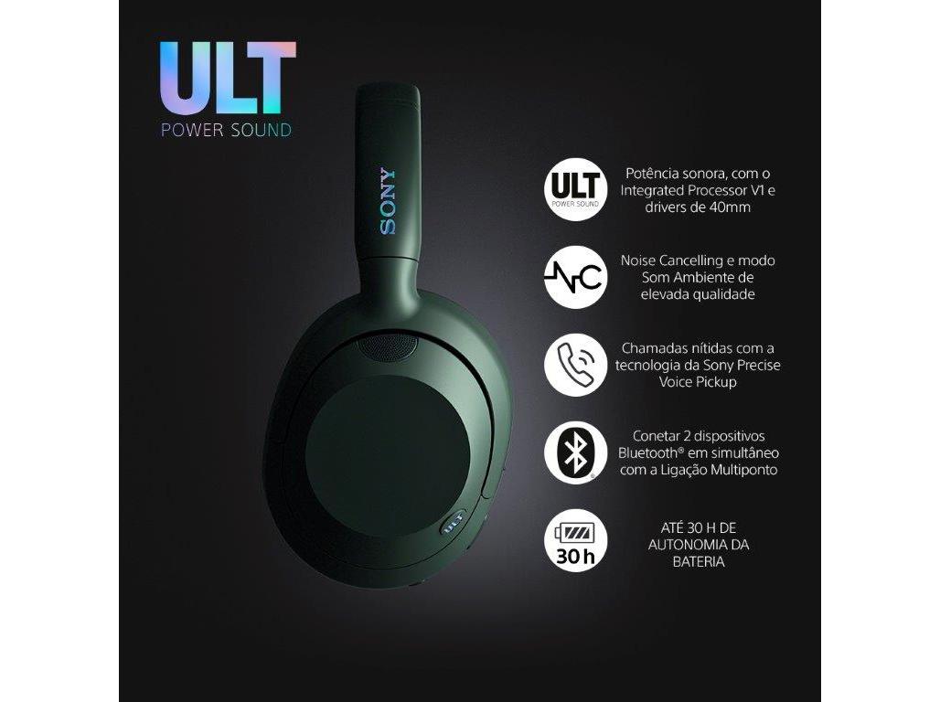 AUSCULTADORES BLUETOOTH SONY WH-ULT900NW (NOISE CANCELLING- VERDE)