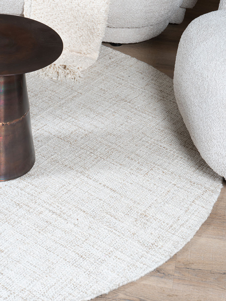 Vloerkleed Cross Light Beige - Rond ø160 cm