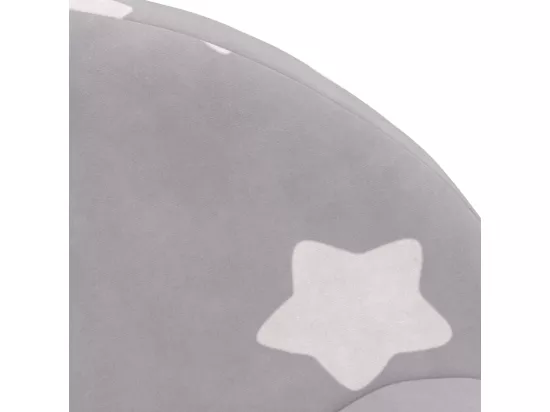 Canapé enfants 2 places gris clair avec étoiles peluche douce