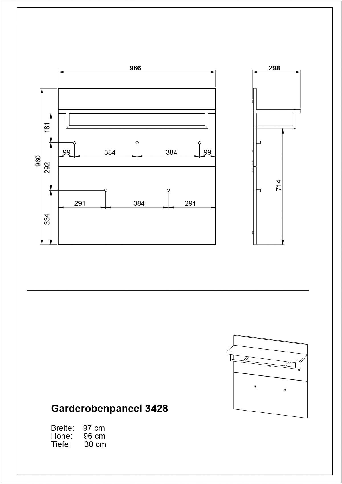 GERMANIA Garderoben-Set »Oakland« 5 Stk. tlg.
