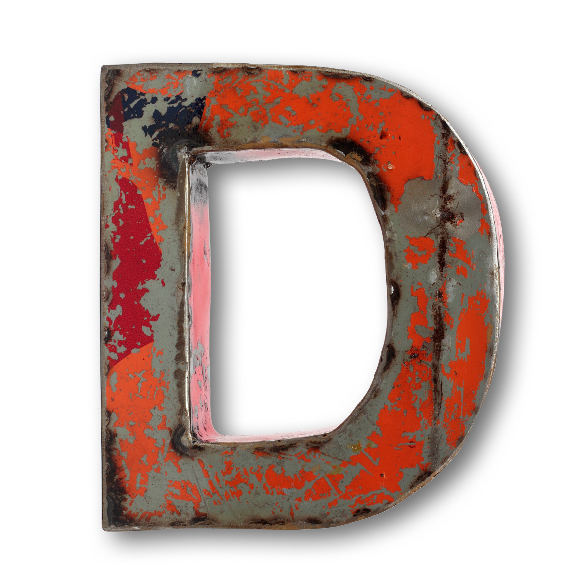 Metallbuchstabe 'D', multicolor, T 16 cm, B 20 cm, H 4 cm von fischer's lagerhaus