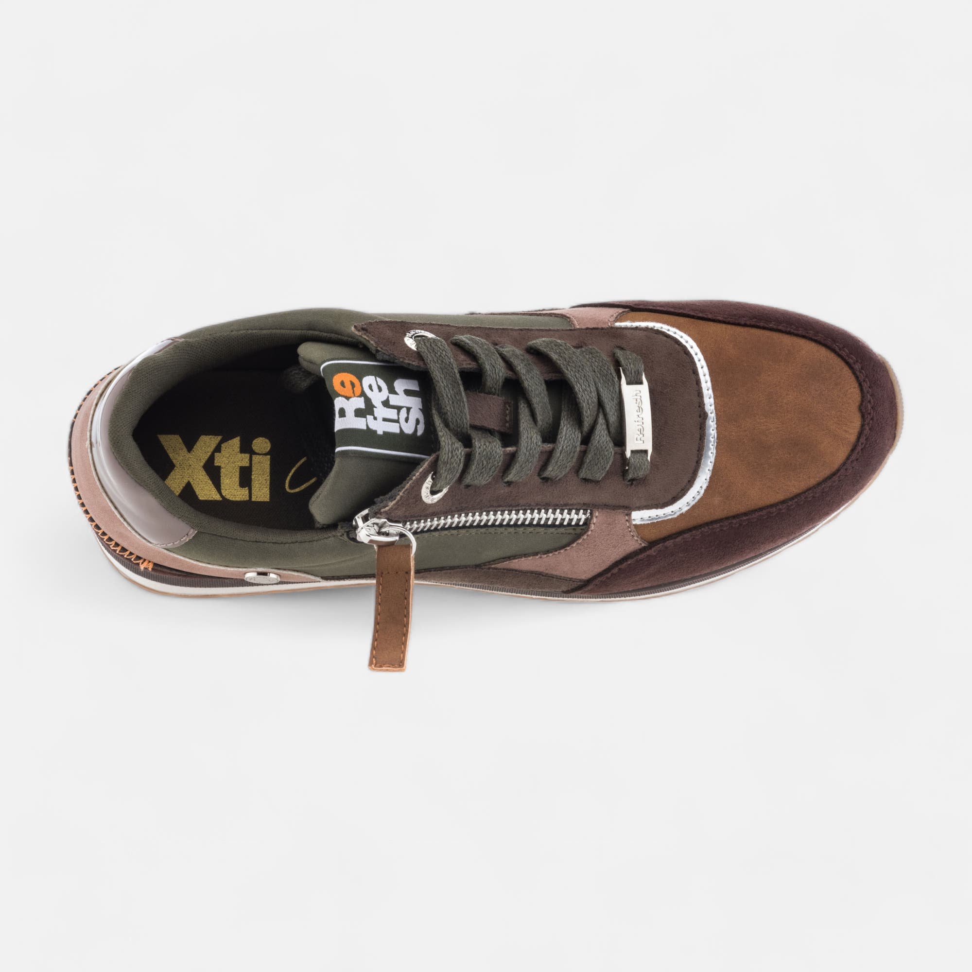 Baskets basses Femme kaki