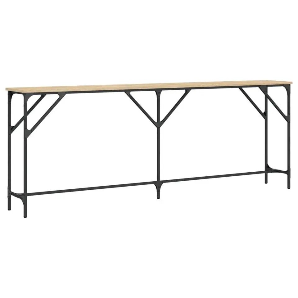 vidaXL - Consoletafel - Sonoma eiken - Bewerkt hout - 200x29x75 cm