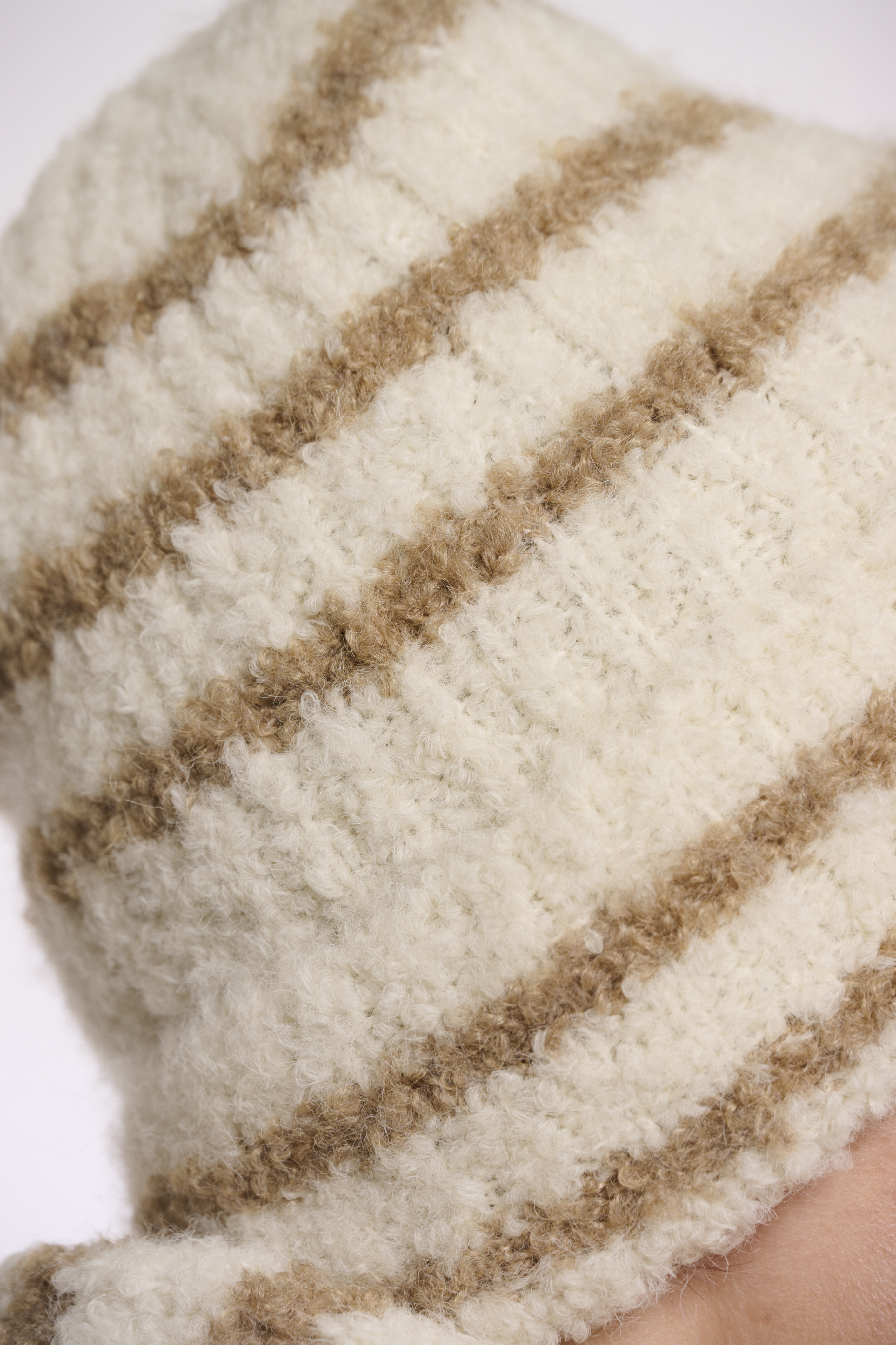 Rino & Pelle - Dieuwertje Striped Beanie - Snow White/Brew