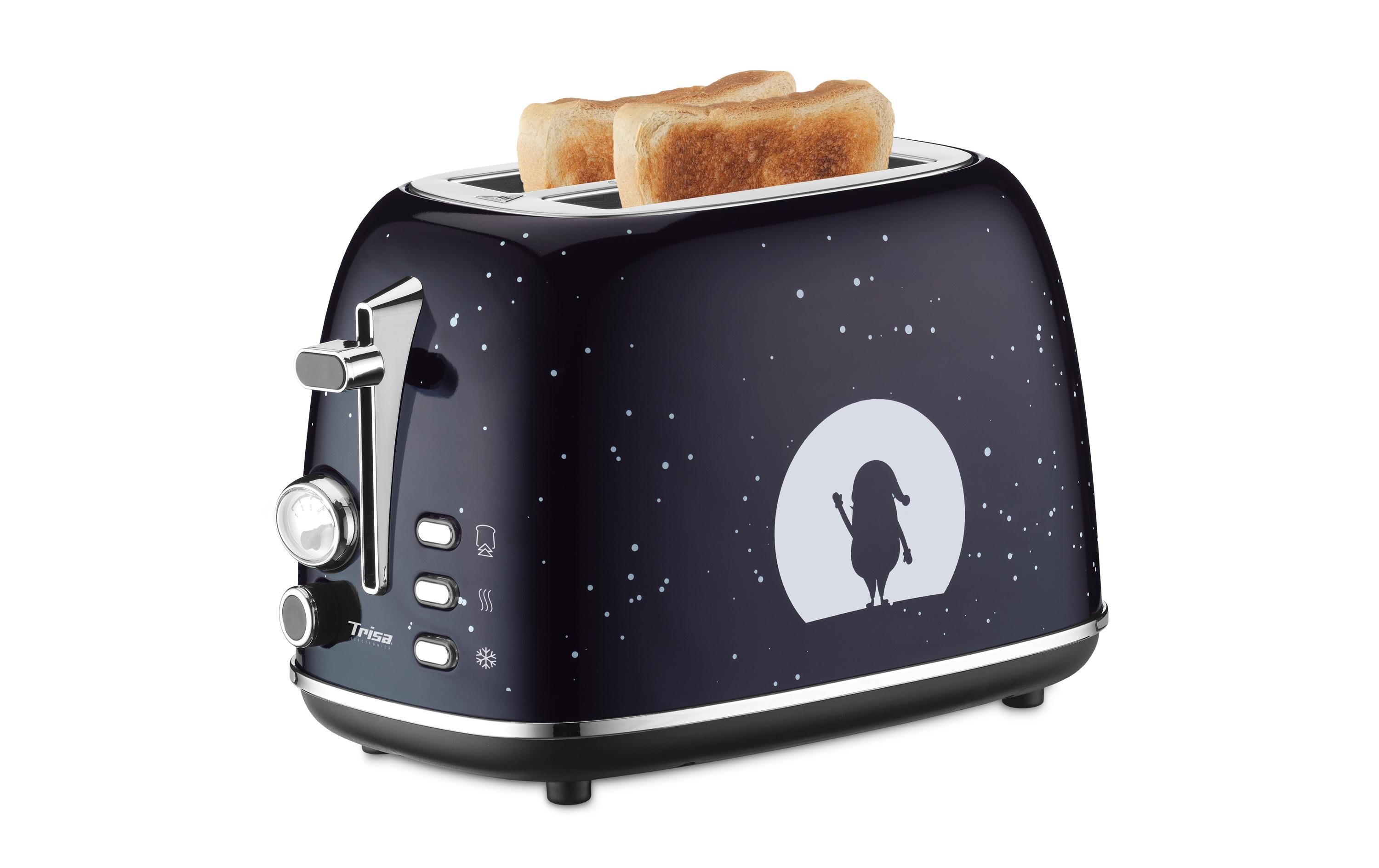 Toaster X-Mas Nights DunkelblauZwei Scheiben Toaster mit 6 Bräunungsstufen