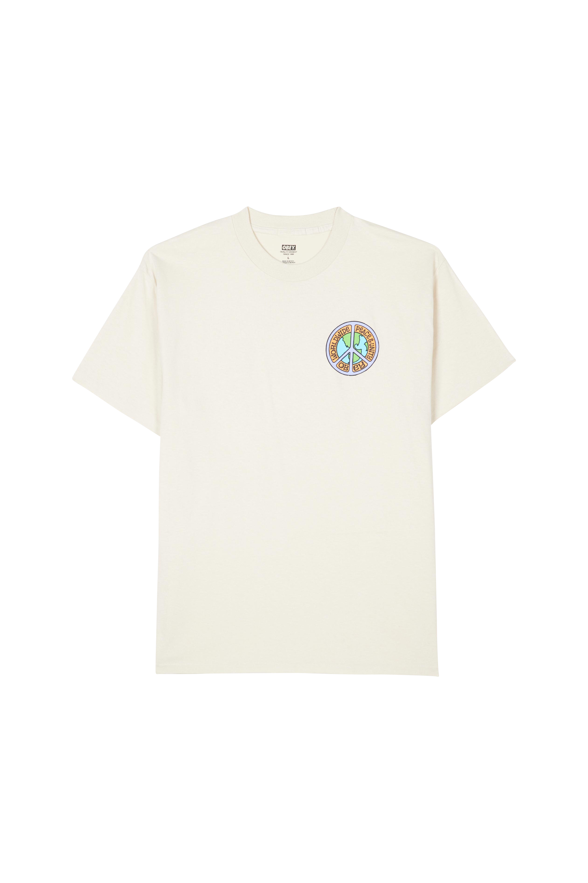 OBEY T-shirt PEACE & UNIT CRM Beige
