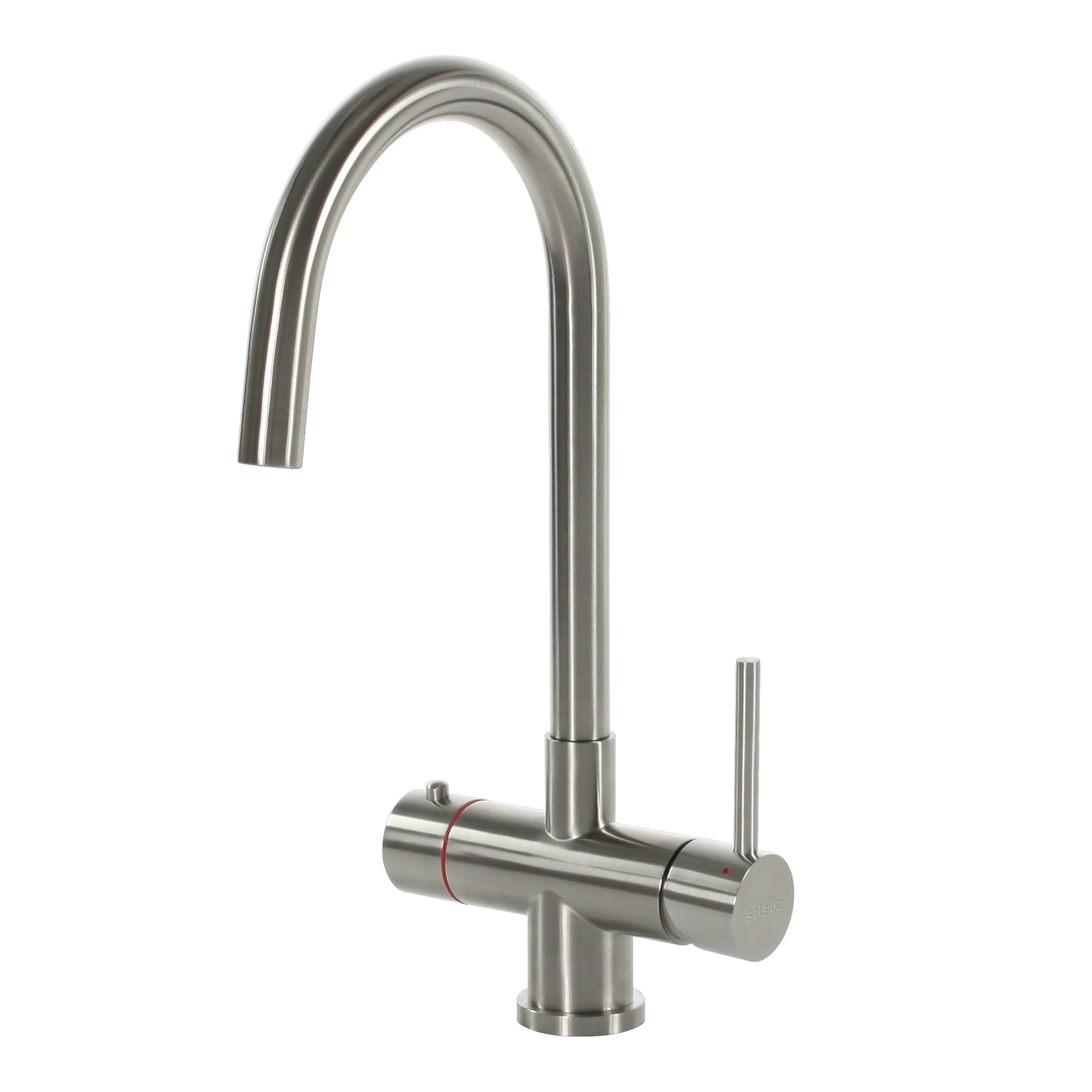 Selsiuz Inox kokend water kraan met single boiler en C-uitloopkraan inox