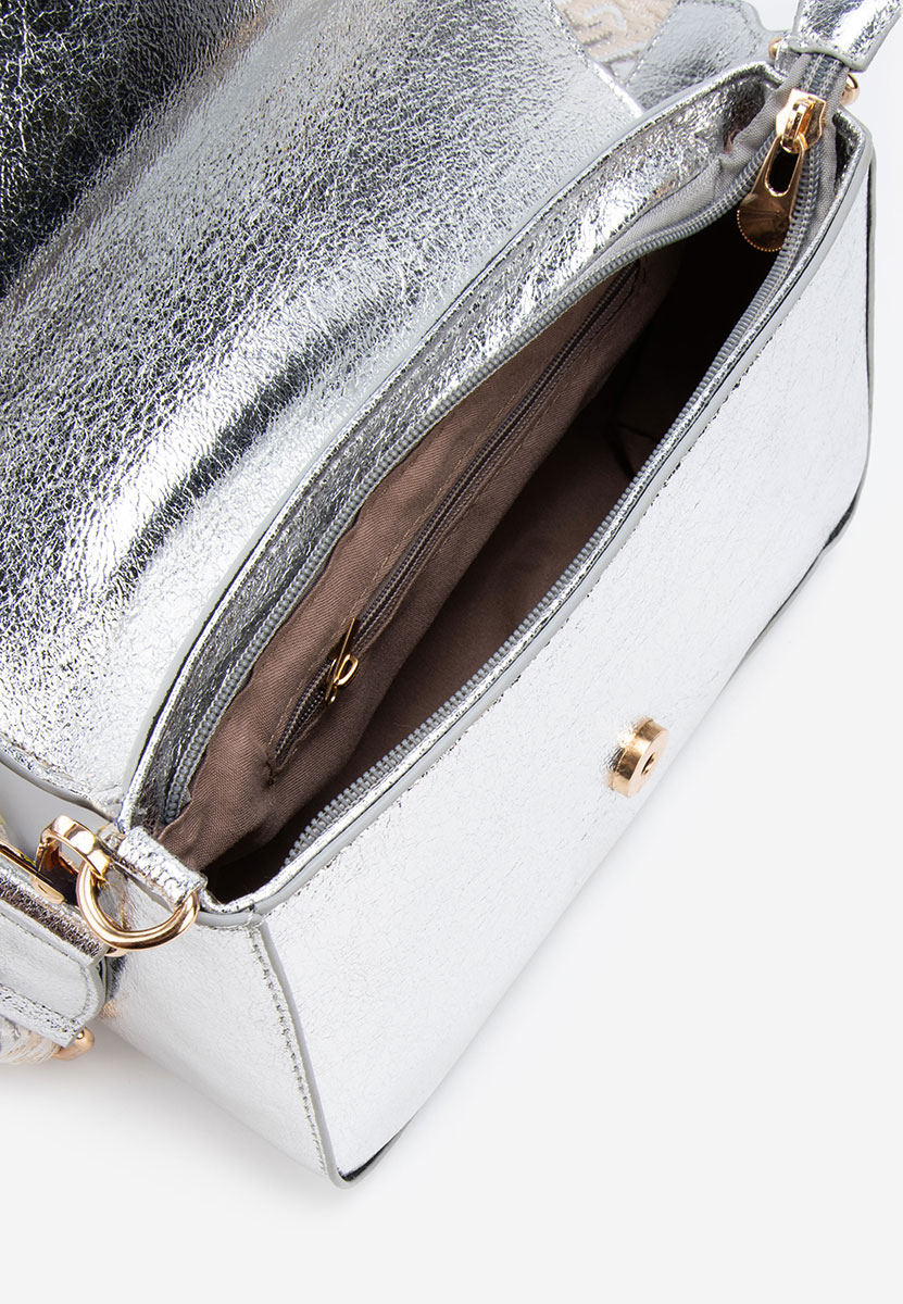 Sac bandoulière femme argent Zarina