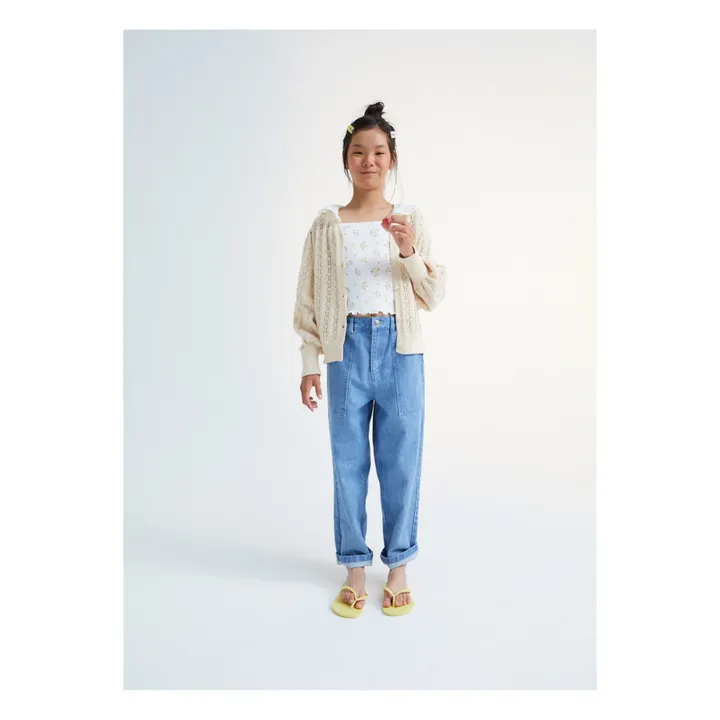 the new society Cardigan Rodney Coton Bio | Ecru
