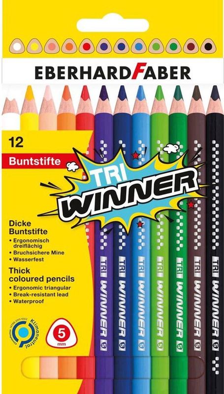 Eberhard Faber - Tri Winner - Kleurpotloden - Assorti Kleuren - 12 Stuks