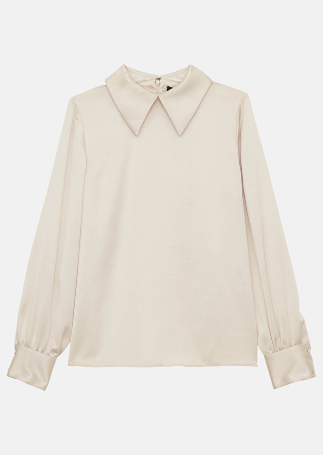 Top Tiannaécru en satin fluide