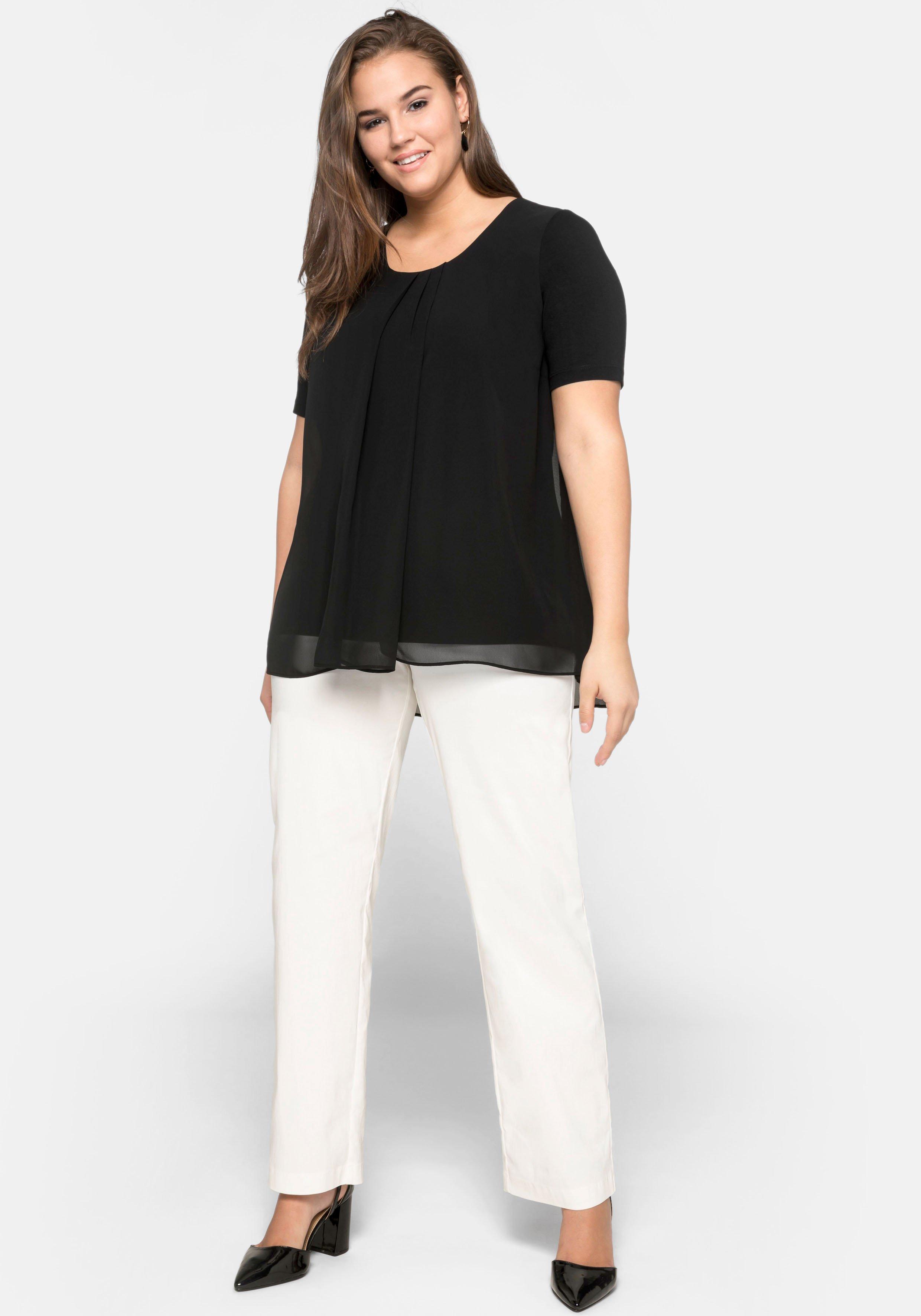 Blusenshirt mit gelegten Falten, im Lagenlook
