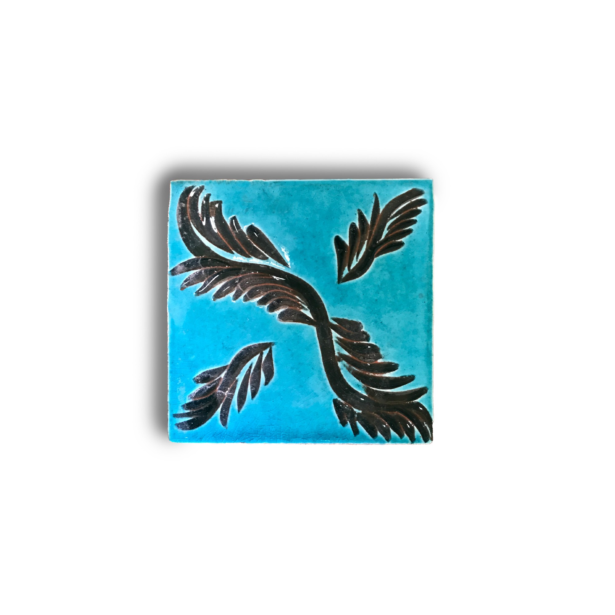 Kachel 'Snake turquoise', blau, T 10 cm, B 10 cm, H 1 cm von fischer's lagerhaus