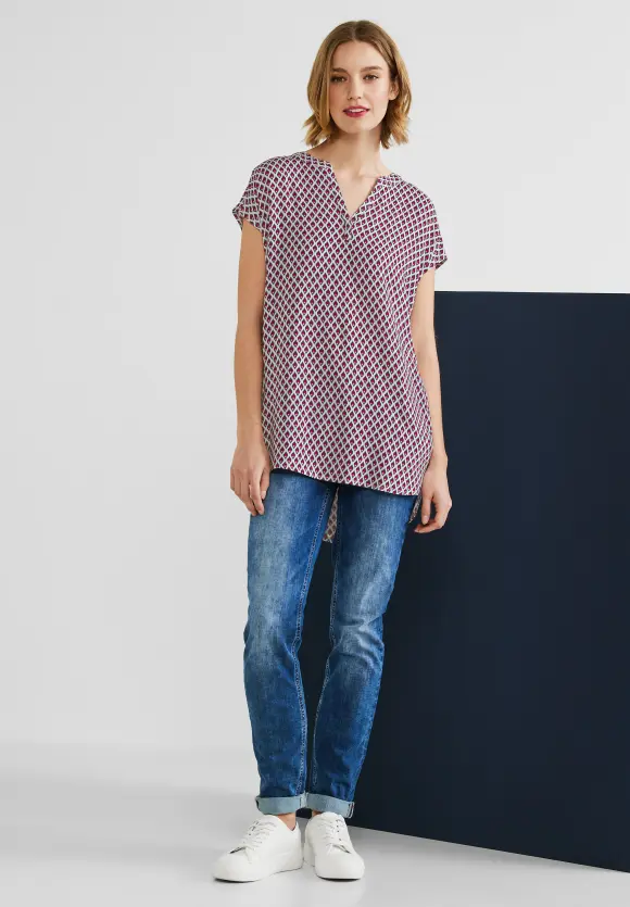Long Blusenshirt mit Print - nu pink