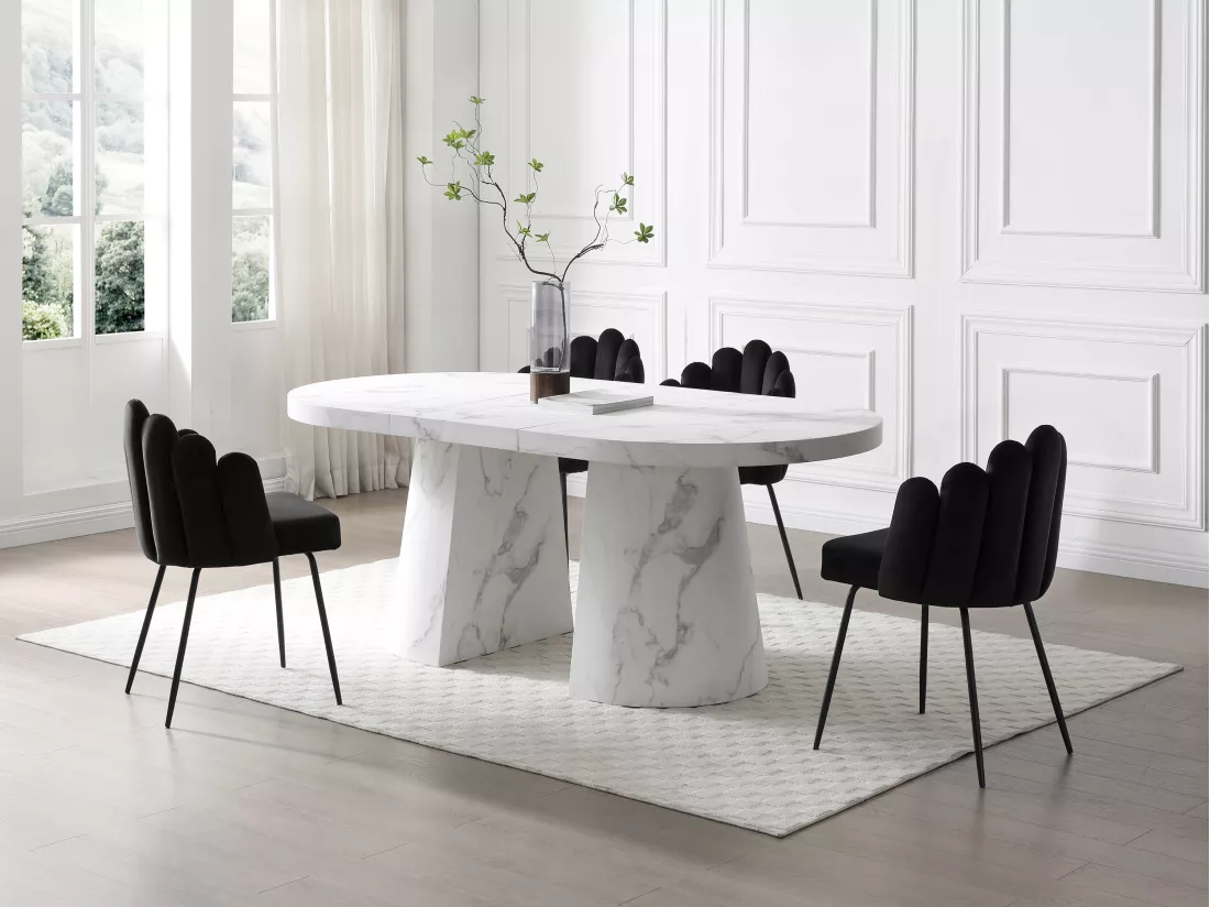 Lot de 6 chaises en velours et métal - Noir - ALTINAM de Pascal MORABITO