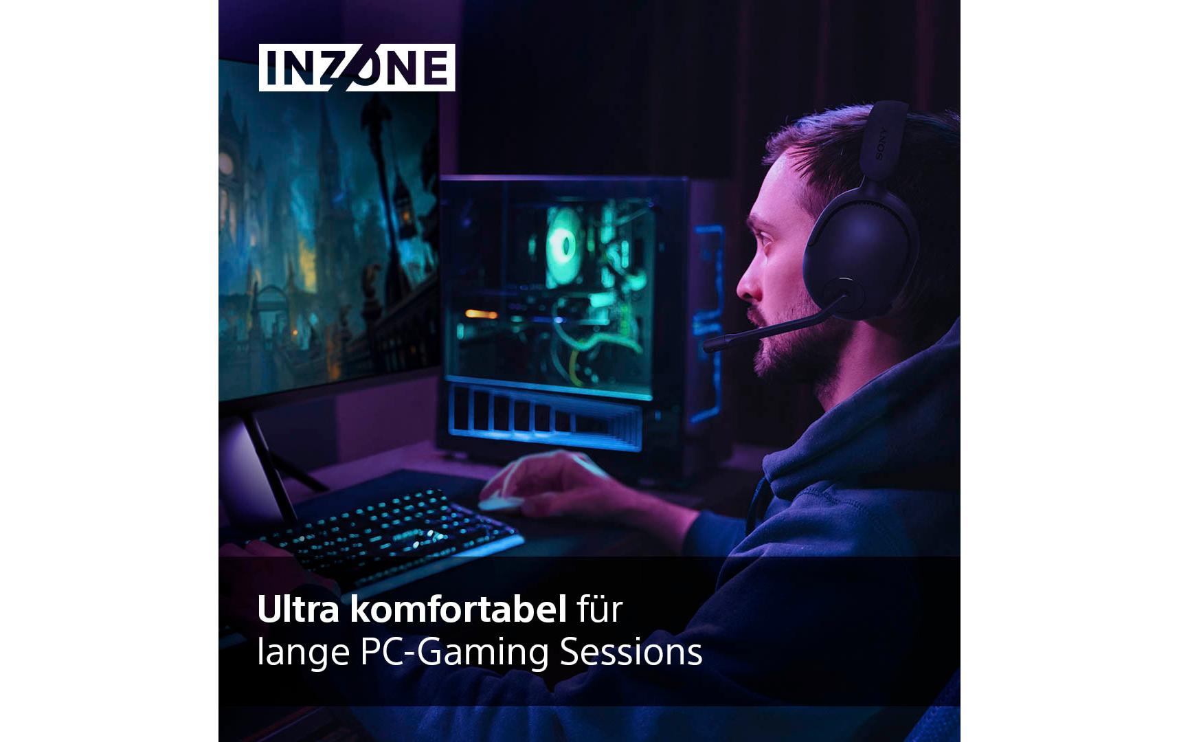 Headset INZONE H5 Schwarz<br>Leichtes, weiches und kabelloses Gaming-Headset