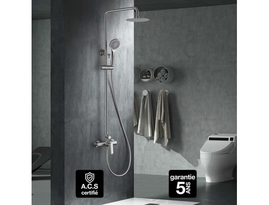 IMEX PRODUCTS - Barre et colonne de douche Colonne de douche anti-calcaire nickel brossé imex ural bdg...
