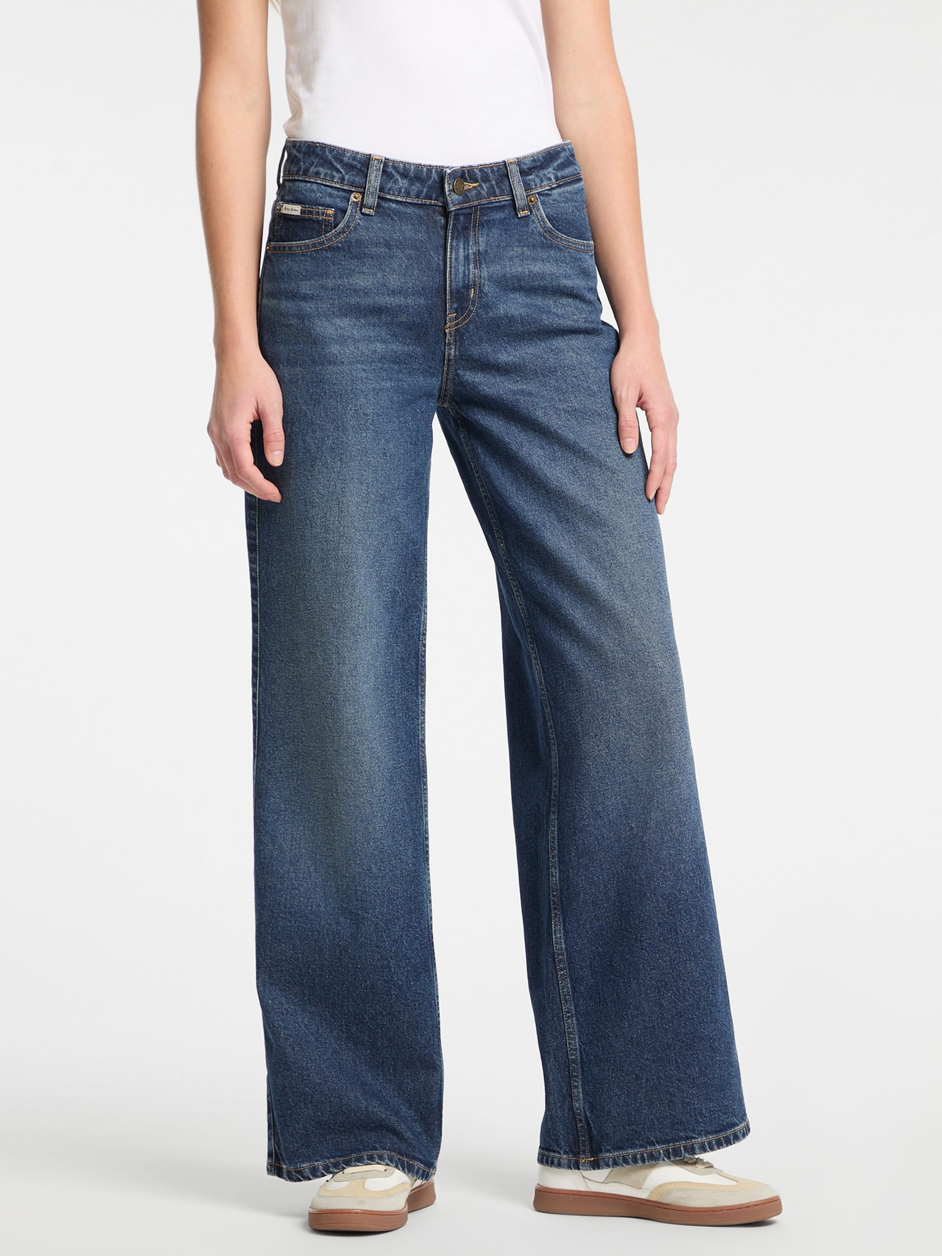 Calça jeans G11 de perna larga
