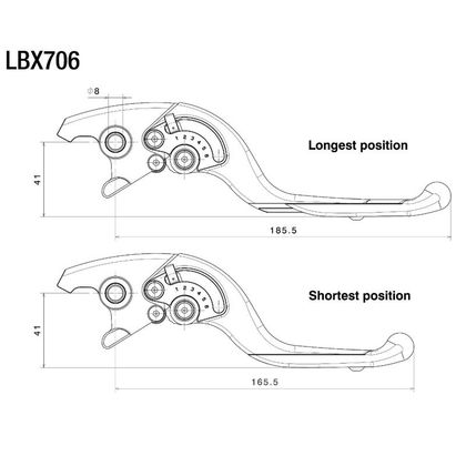 Levier de frein Rizoma Adjustable plus - Gris