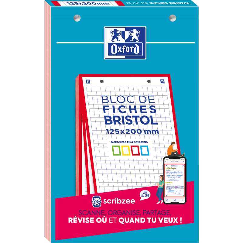Bloc Bristol Oxford 125X200 30 Fiches Perforees Q5/5