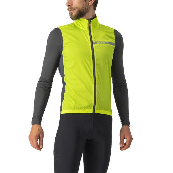Veste vélo CASTELLI SQUADRA STRETCH VEST ELECTRIC LIME/DARK GRAY