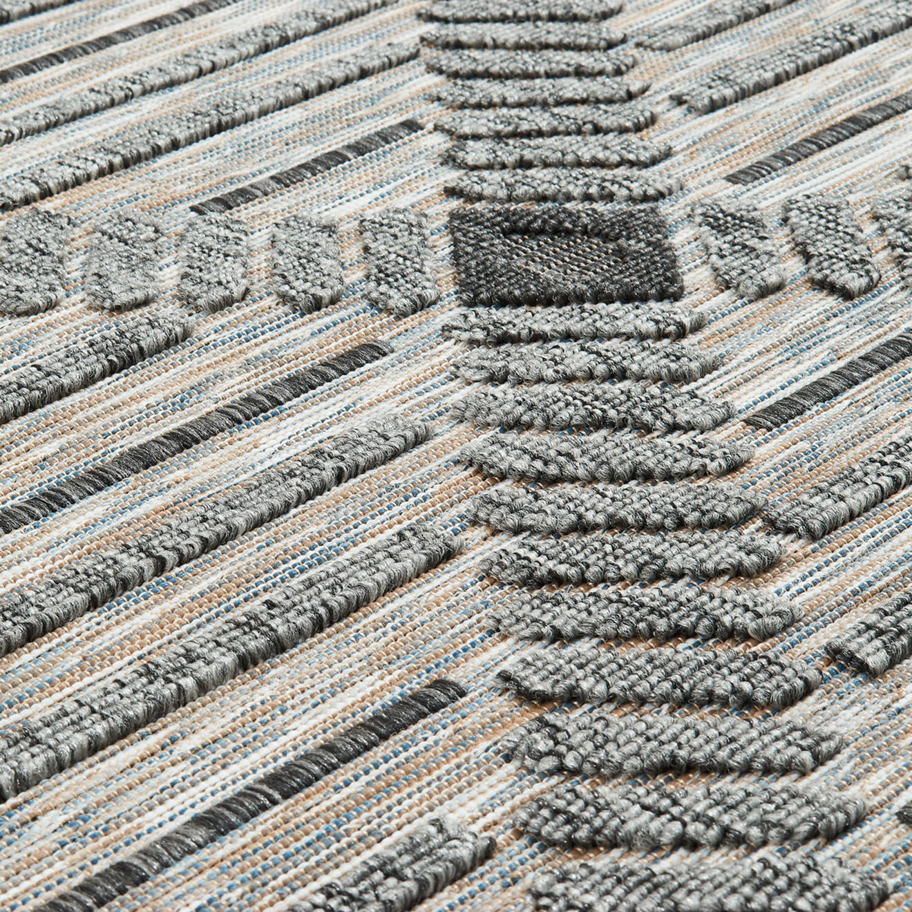 Nazar Rugs Tapis d'extérieur Acapulco 1672 gris  - 200x200 cm