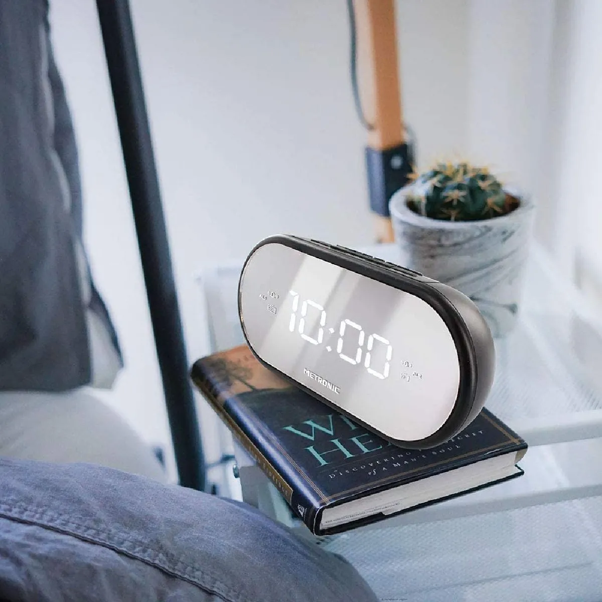 Metronic Radio réveil miroir noir