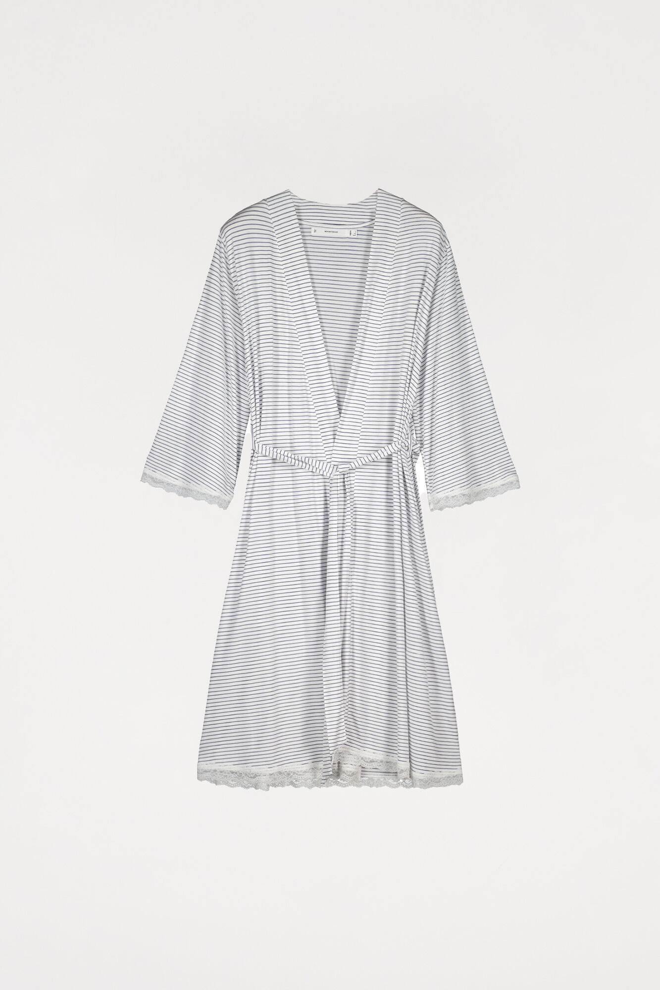 Robe midi de maternidade com estampa listrada - azul