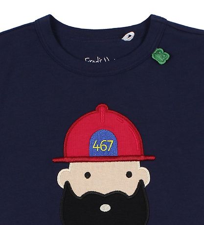 Freds WoRød T-shirt - Navy m. Brandmand