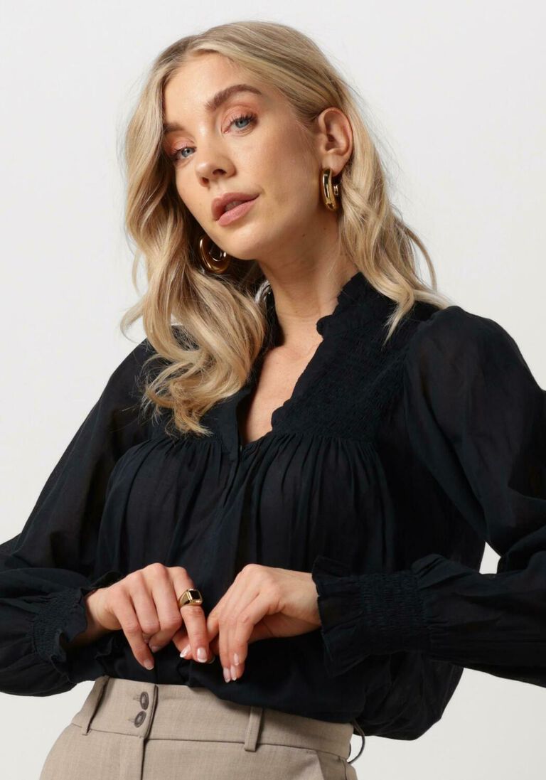 NEO NOIR donkerblauwe neo noir blouse jill s voile blouse