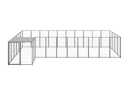 Chenil extérieur cage enclos noire 330 x 550 x 110 cm 02_0000494