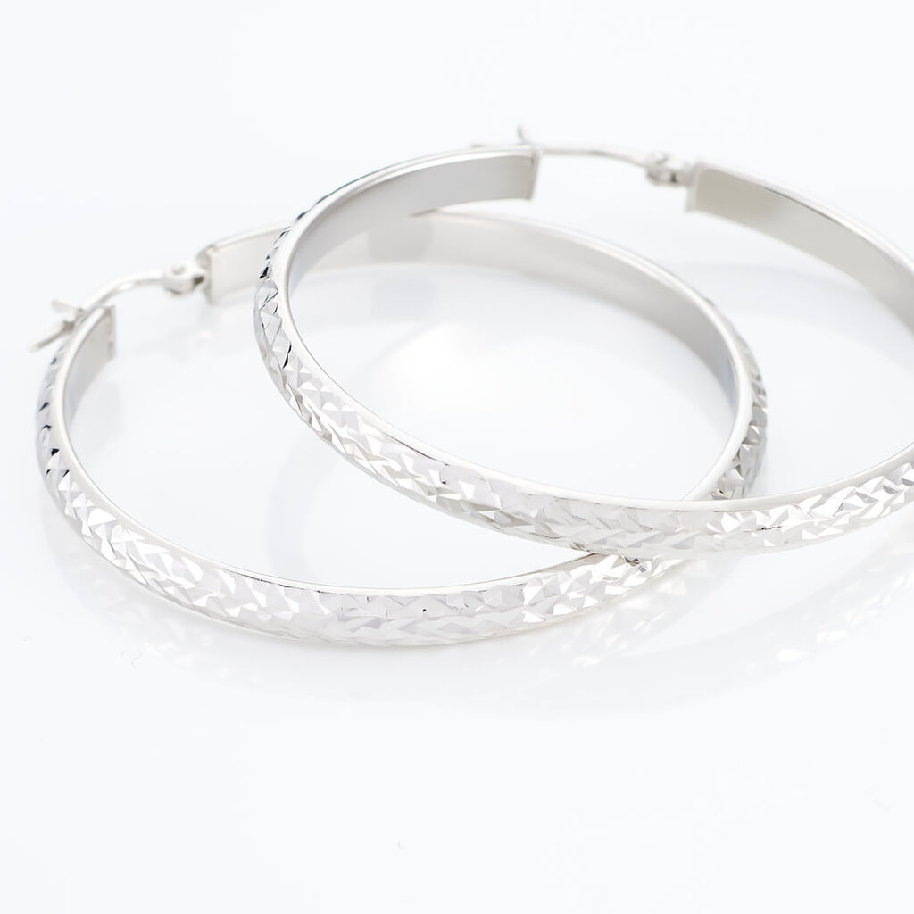 Créoles Argent Blanc Esmee