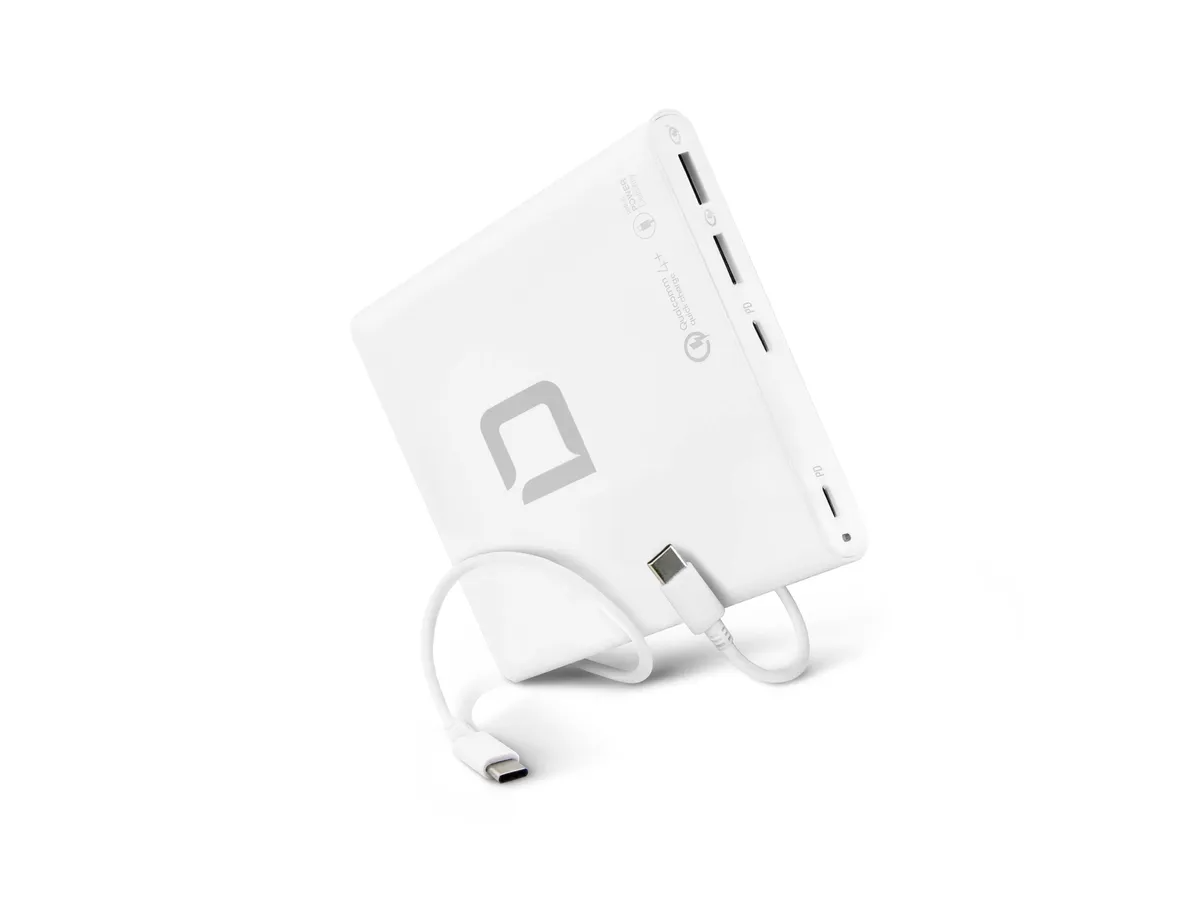 (120W) 2x USB C  / 2x USB A Multiport Tischladegerät für Laptop / Tablet / Smartphone (D31893) - Weiss