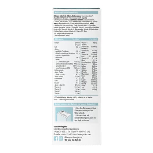 Löwenzahn Organics Bio Pre Anfangsmilch 0+ Monate