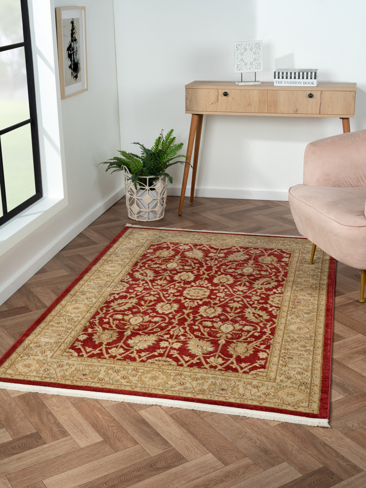 Teppich MARYAM 1 - weinrot-creme - 140x200 cm