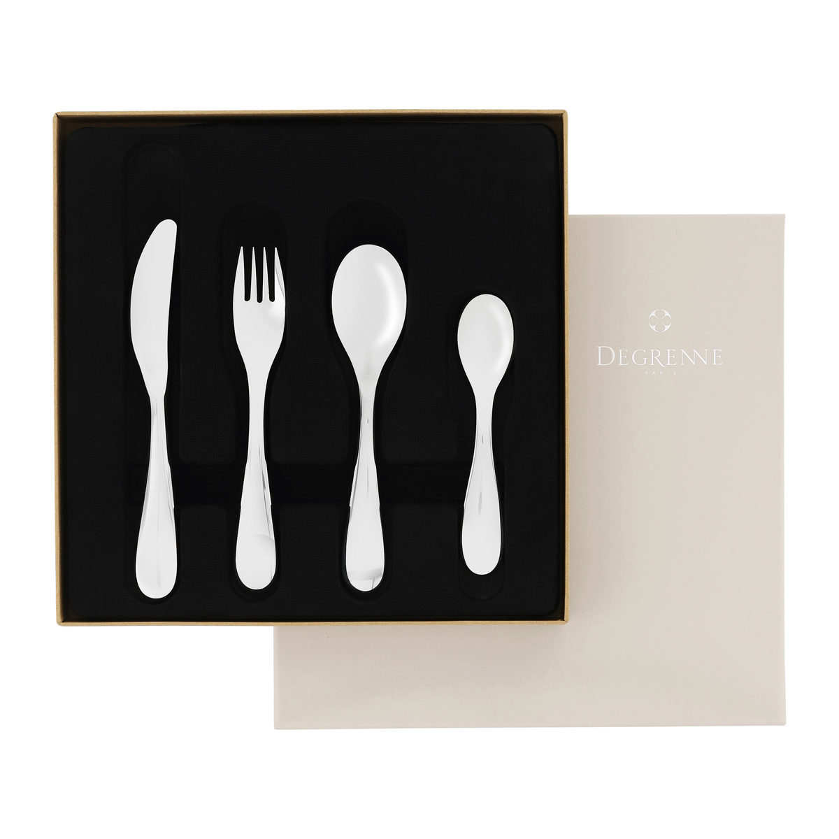 Coffret Degrenne couverts 4 pièces acier