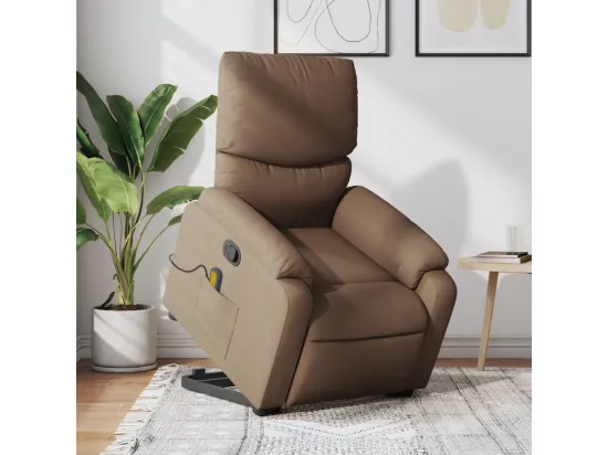 Fauteuil massant inclinable Marron Tissu